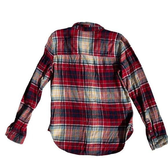 American Eagle Outfitters SMALL Ahh-mazingly Soft Red/Yellow/Blue Flannel Shirt - Picture 2 of 5